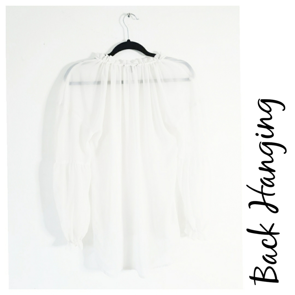 💥NWOT - Express Sheer Long Sleeve Blouse - Picture 6 of 10